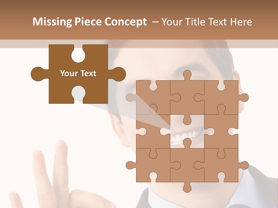 A Man In A Suit And Tie Making A Peace Sign PowerPoint Template