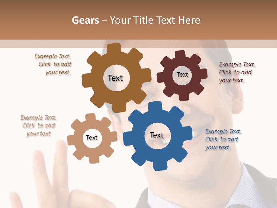 A Man In A Suit And Tie Making A Peace Sign PowerPoint Template