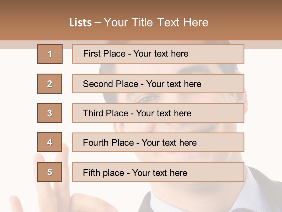 A Man In A Suit And Tie Making A Peace Sign PowerPoint Template