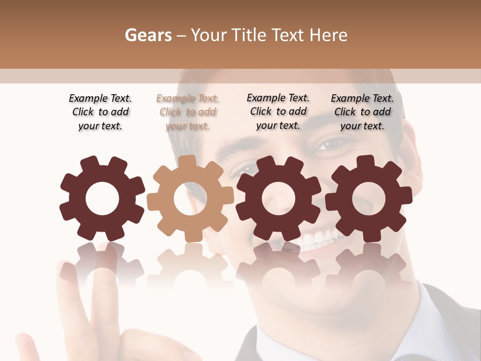 A Man In A Suit And Tie Making A Peace Sign PowerPoint Template