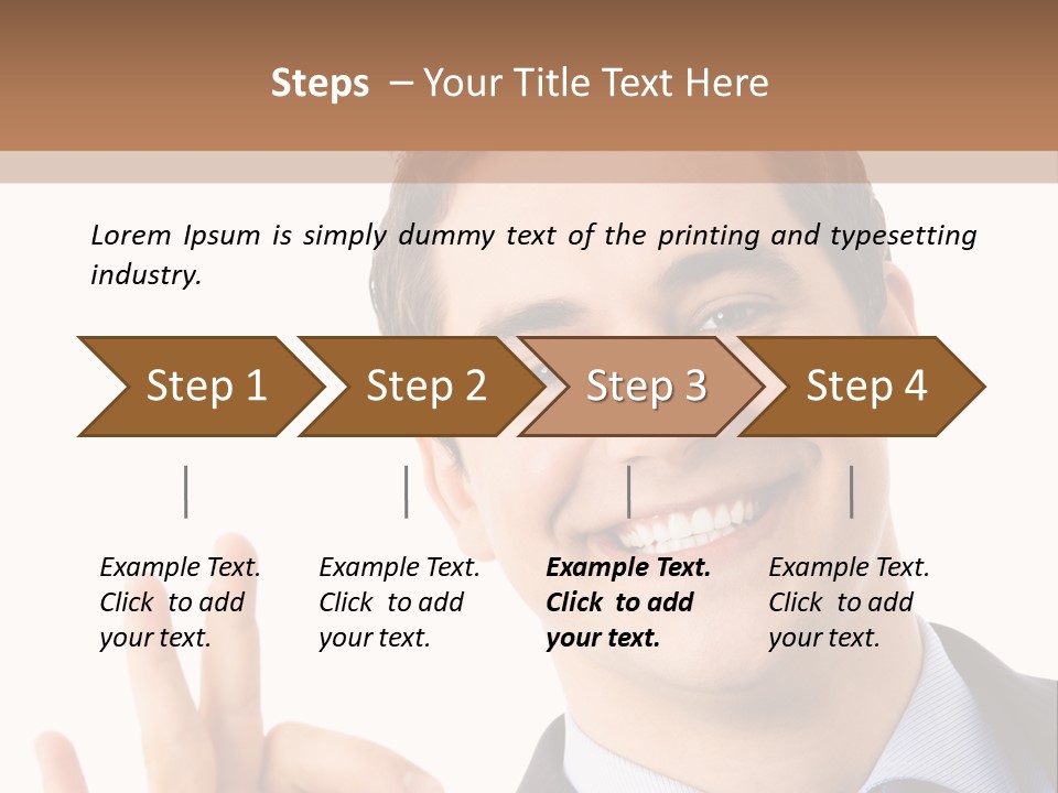 A Man In A Suit And Tie Making A Peace Sign PowerPoint Template