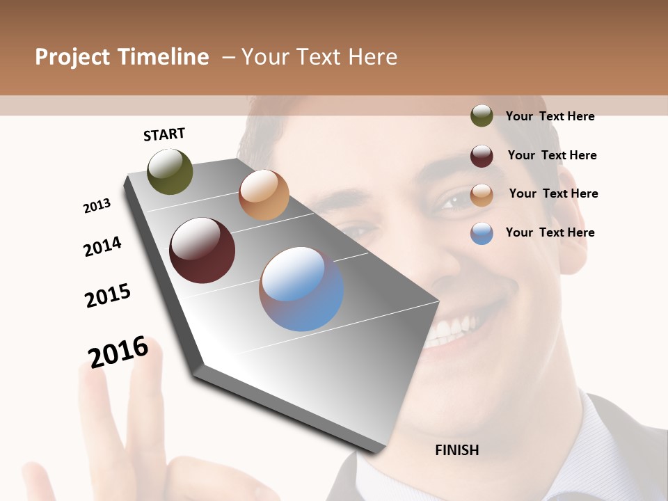 A Man In A Suit And Tie Making A Peace Sign PowerPoint Template