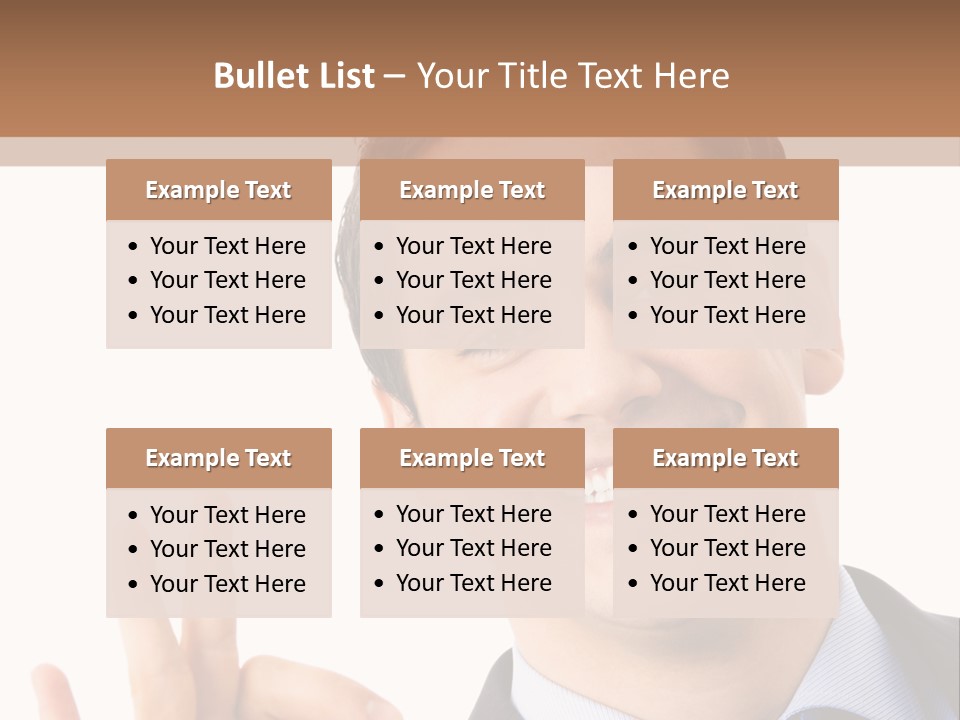 A Man In A Suit And Tie Making A Peace Sign PowerPoint Template