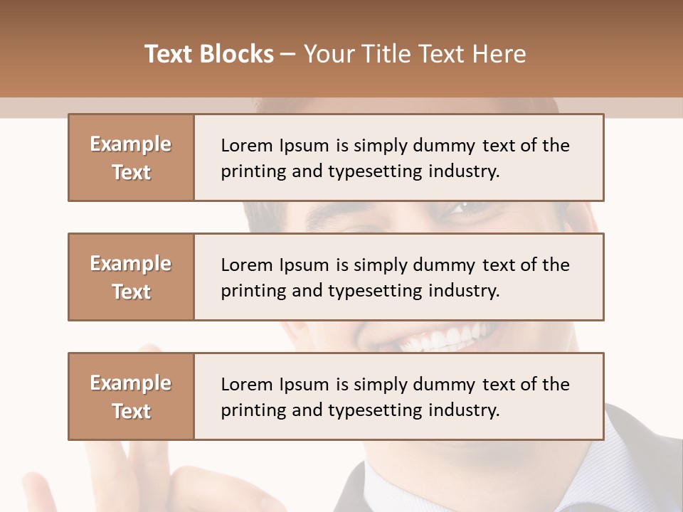 A Man In A Suit And Tie Making A Peace Sign PowerPoint Template