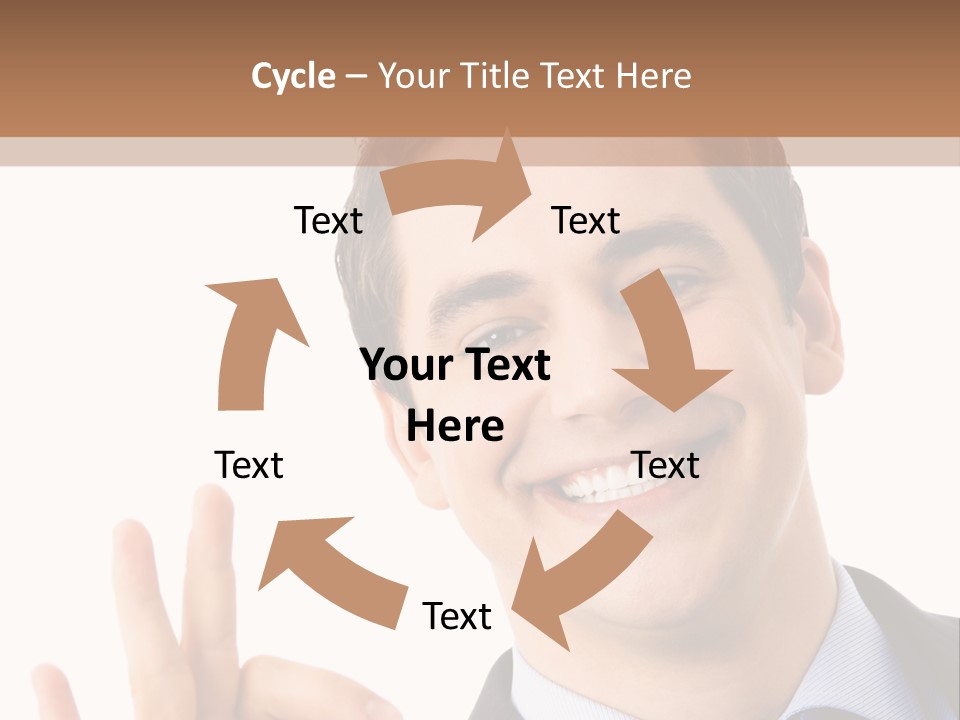 A Man In A Suit And Tie Making A Peace Sign PowerPoint Template