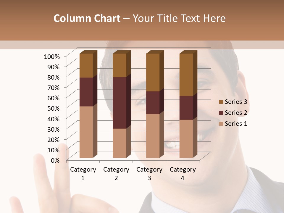 A Man In A Suit And Tie Making A Peace Sign PowerPoint Template