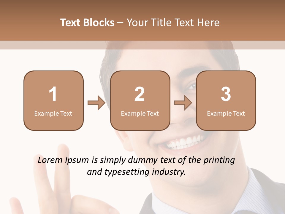 A Man In A Suit And Tie Making A Peace Sign PowerPoint Template