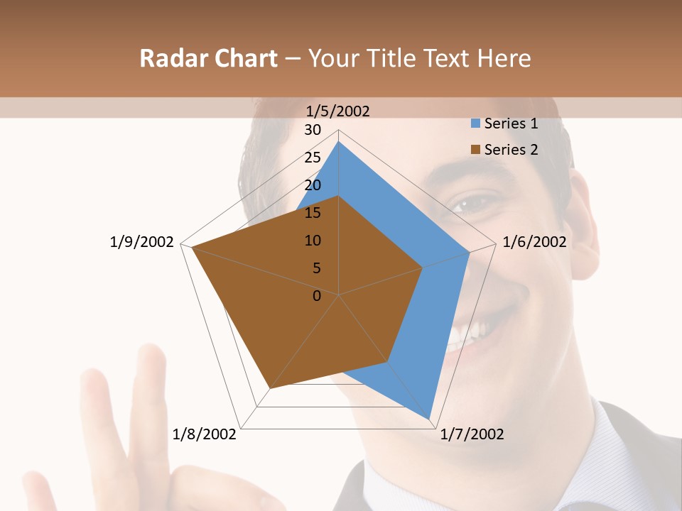 A Man In A Suit And Tie Making A Peace Sign PowerPoint Template