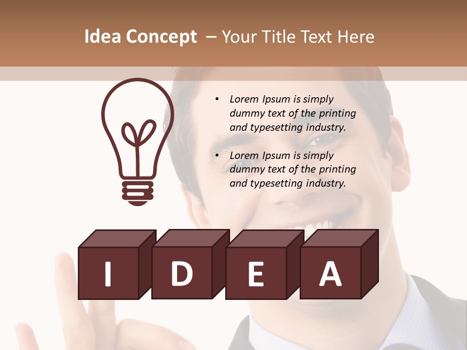 A Man In A Suit And Tie Making A Peace Sign PowerPoint Template