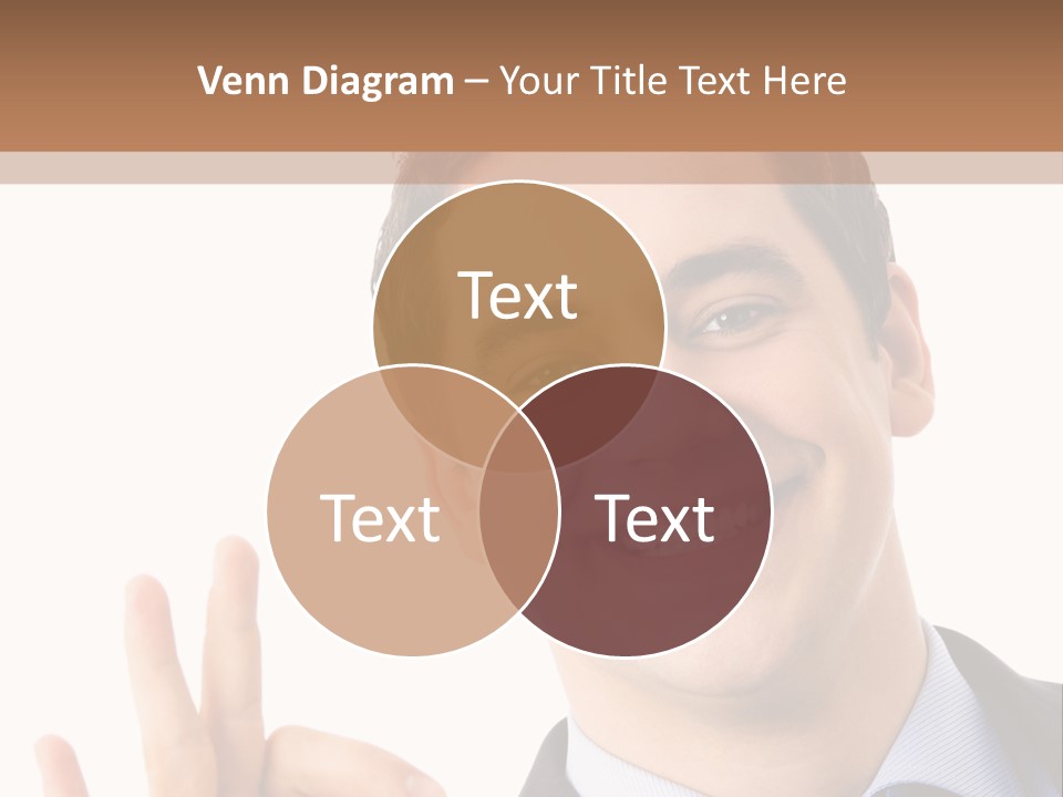 A Man In A Suit And Tie Making A Peace Sign PowerPoint Template