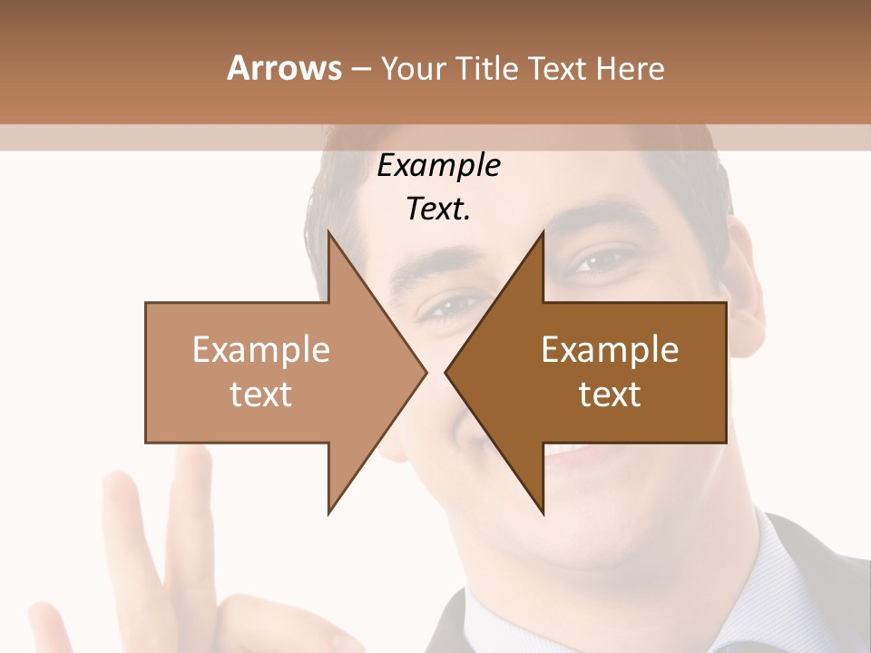 A Man In A Suit And Tie Making A Peace Sign PowerPoint Template