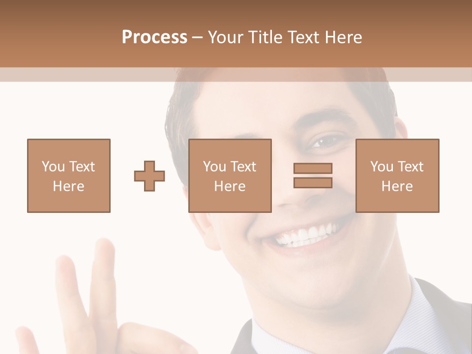 A Man In A Suit And Tie Making A Peace Sign PowerPoint Template