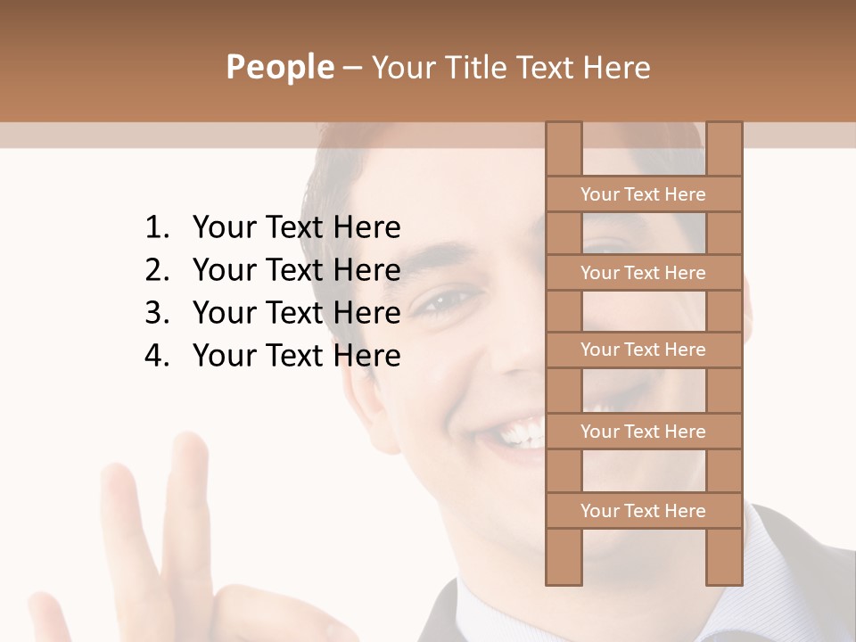 A Man In A Suit And Tie Making A Peace Sign PowerPoint Template