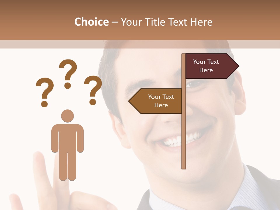 A Man In A Suit And Tie Making A Peace Sign PowerPoint Template