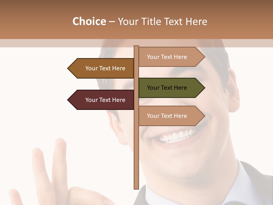 A Man In A Suit And Tie Making A Peace Sign PowerPoint Template