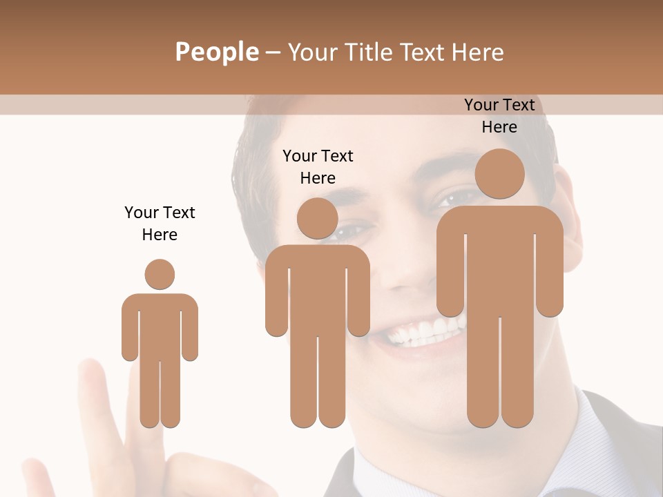 A Man In A Suit And Tie Making A Peace Sign PowerPoint Template