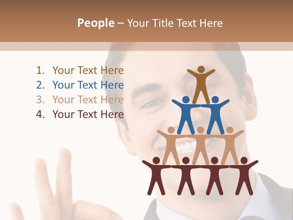 A Man In A Suit And Tie Making A Peace Sign PowerPoint Template
