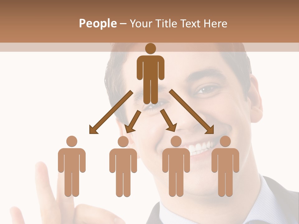 A Man In A Suit And Tie Making A Peace Sign PowerPoint Template