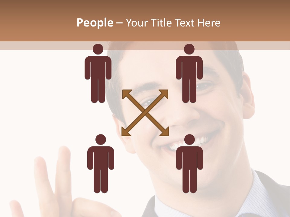 A Man In A Suit And Tie Making A Peace Sign PowerPoint Template