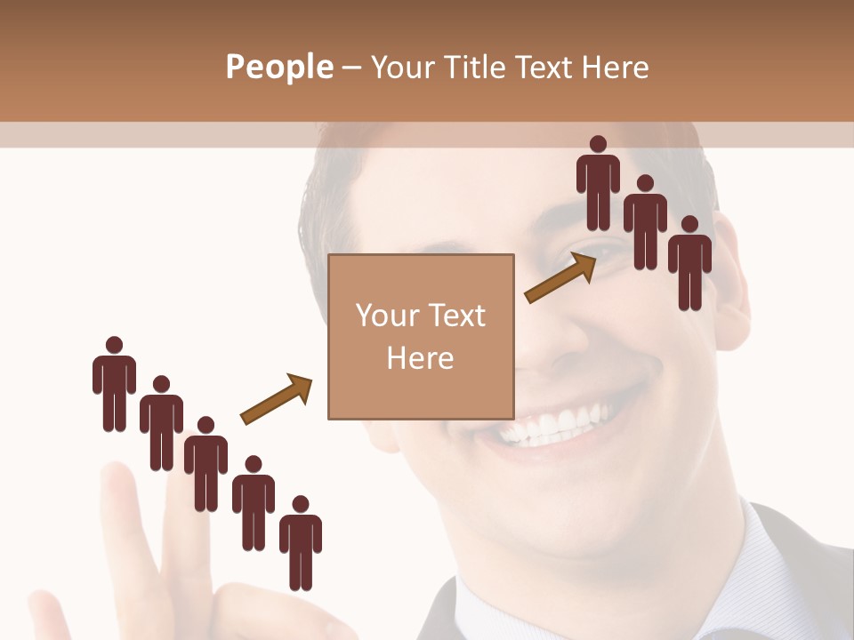 A Man In A Suit And Tie Making A Peace Sign PowerPoint Template