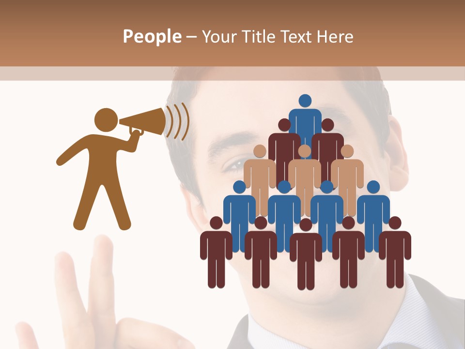 A Man In A Suit And Tie Making A Peace Sign PowerPoint Template