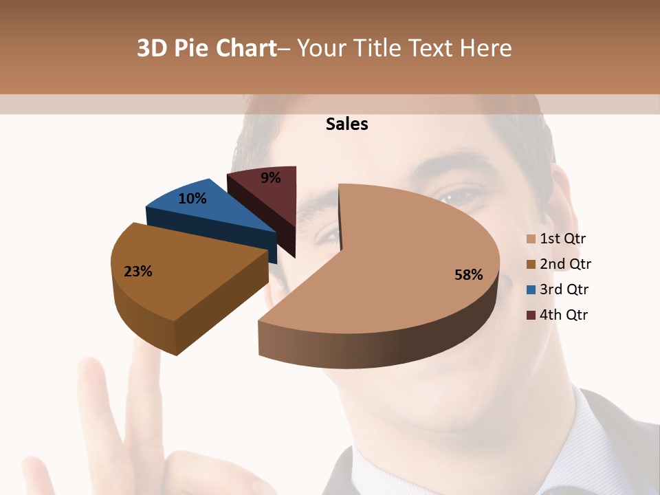 A Man In A Suit And Tie Making A Peace Sign PowerPoint Template