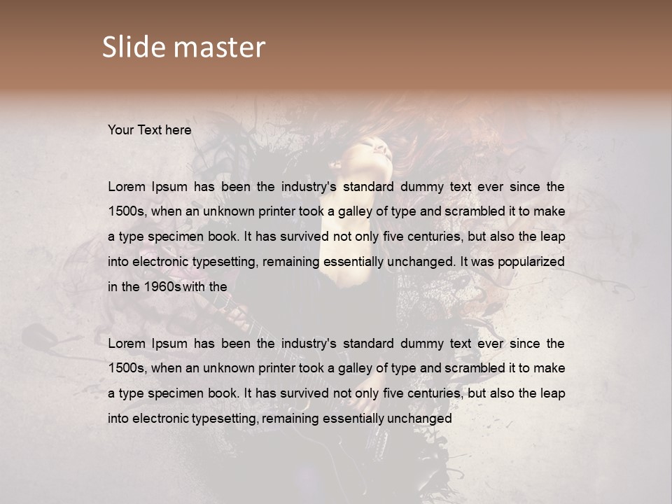 A Woman With A Guitar Powerpoint Template PowerPoint Template