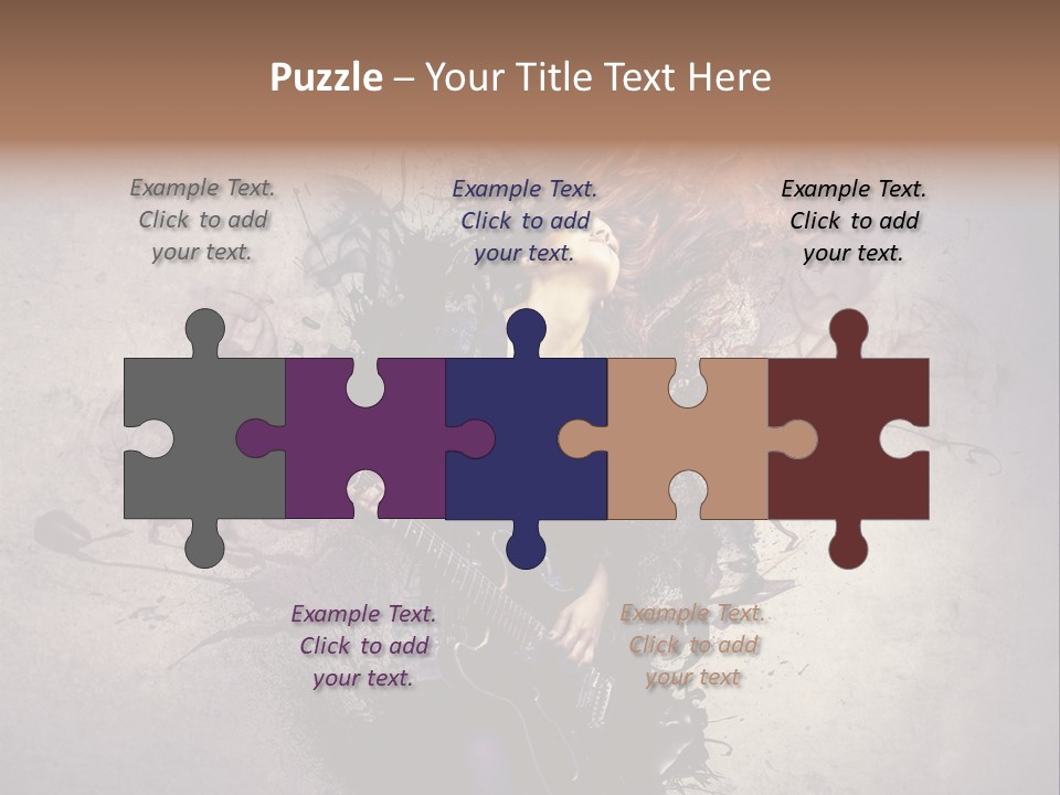 A Woman With A Guitar Powerpoint Template PowerPoint Template