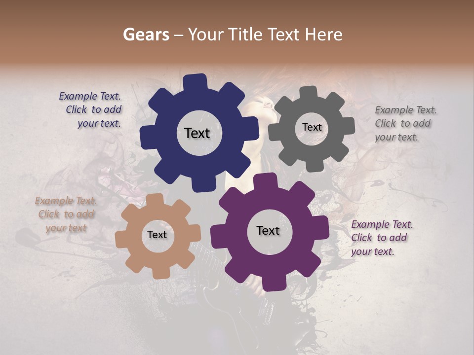 A Woman With A Guitar Powerpoint Template PowerPoint Template