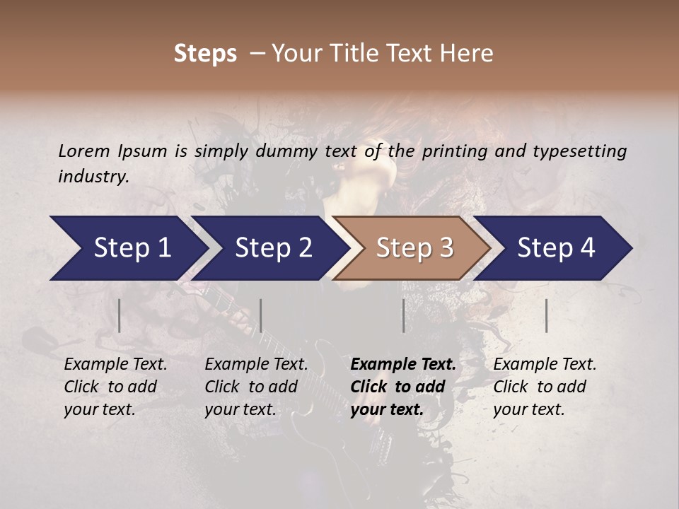 A Woman With A Guitar Powerpoint Template PowerPoint Template