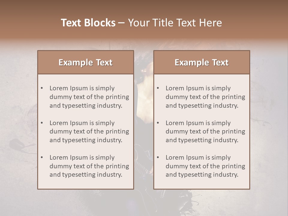 A Woman With A Guitar Powerpoint Template PowerPoint Template