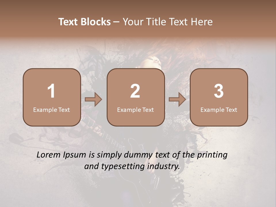A Woman With A Guitar Powerpoint Template PowerPoint Template