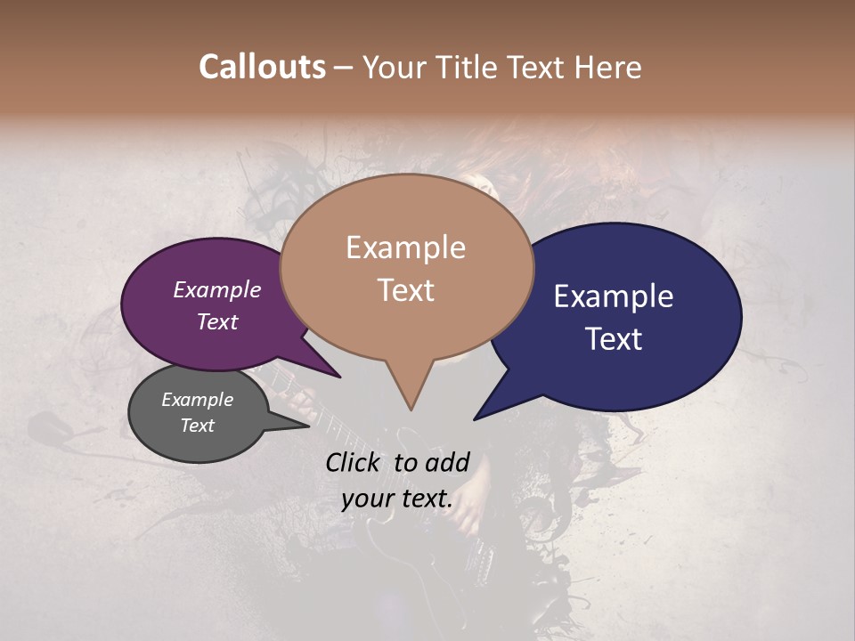 A Woman With A Guitar Powerpoint Template PowerPoint Template