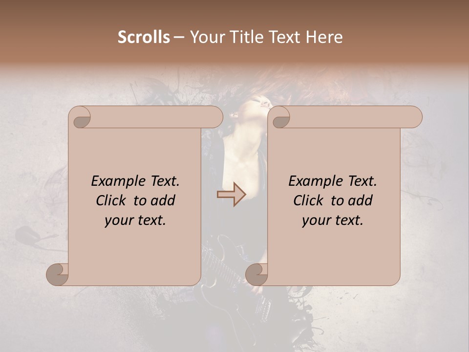 A Woman With A Guitar Powerpoint Template PowerPoint Template