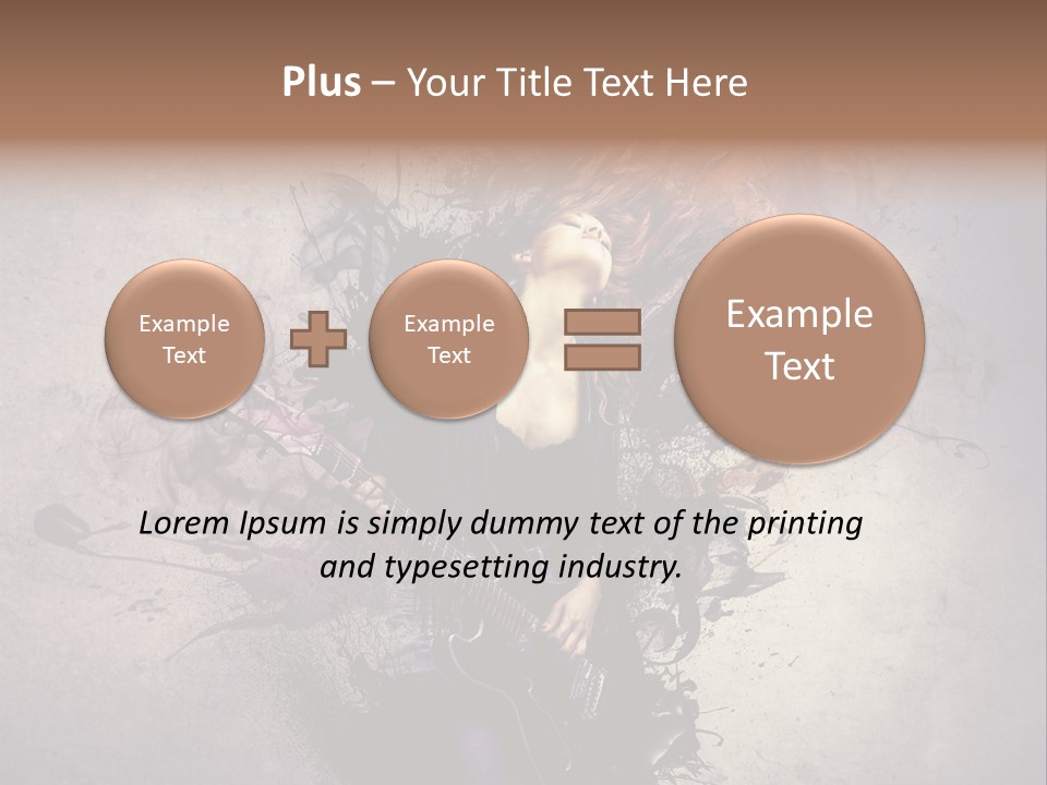 A Woman With A Guitar Powerpoint Template PowerPoint Template