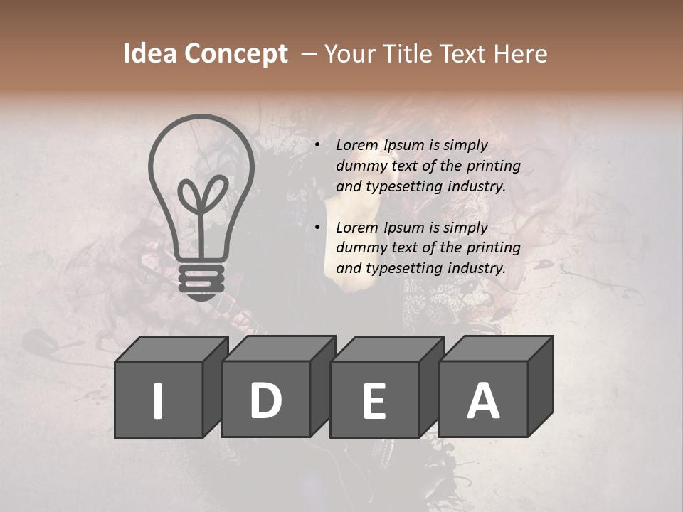 A Woman With A Guitar Powerpoint Template PowerPoint Template