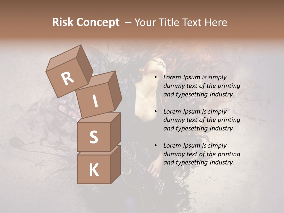 A Woman With A Guitar Powerpoint Template PowerPoint Template