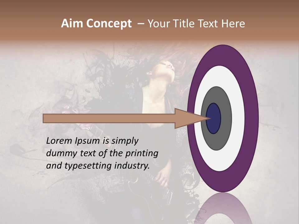 A Woman With A Guitar Powerpoint Template PowerPoint Template