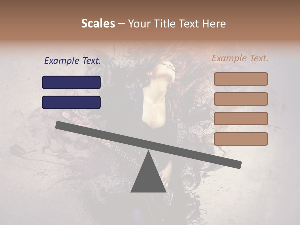 A Woman With A Guitar Powerpoint Template PowerPoint Template