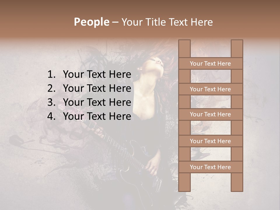 A Woman With A Guitar Powerpoint Template PowerPoint Template