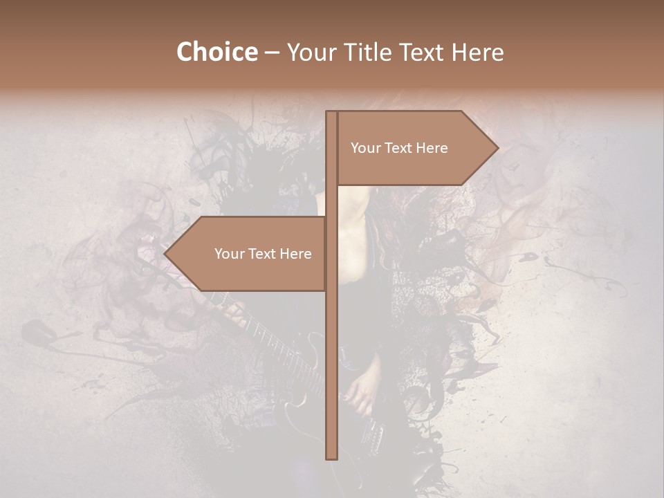 A Woman With A Guitar Powerpoint Template PowerPoint Template