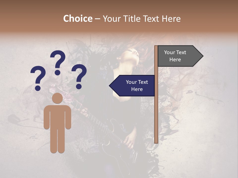 A Woman With A Guitar Powerpoint Template PowerPoint Template