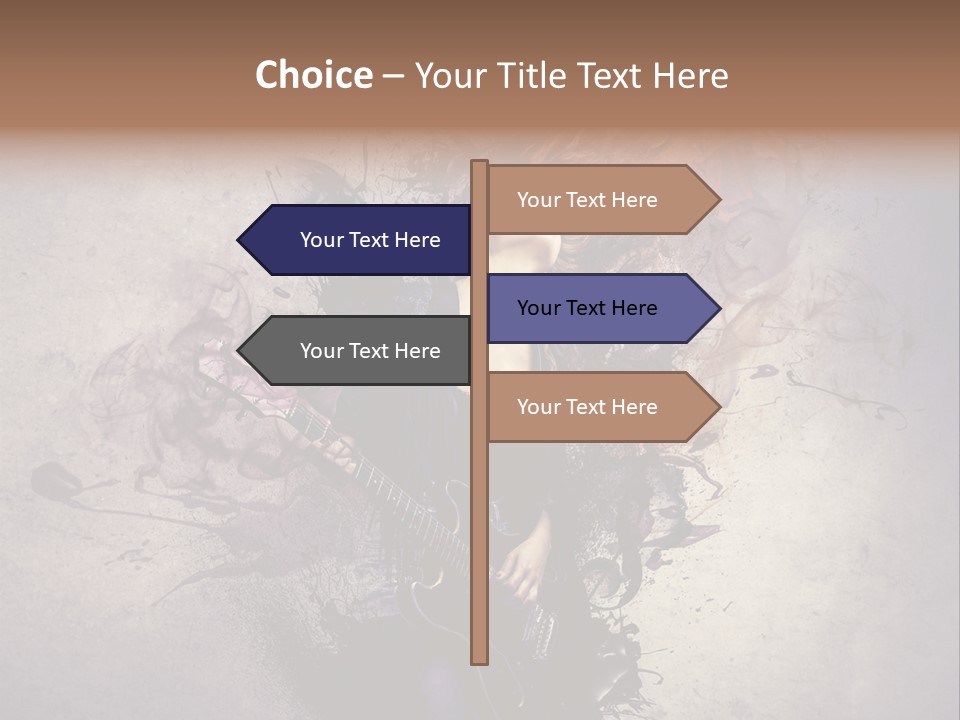 A Woman With A Guitar Powerpoint Template PowerPoint Template