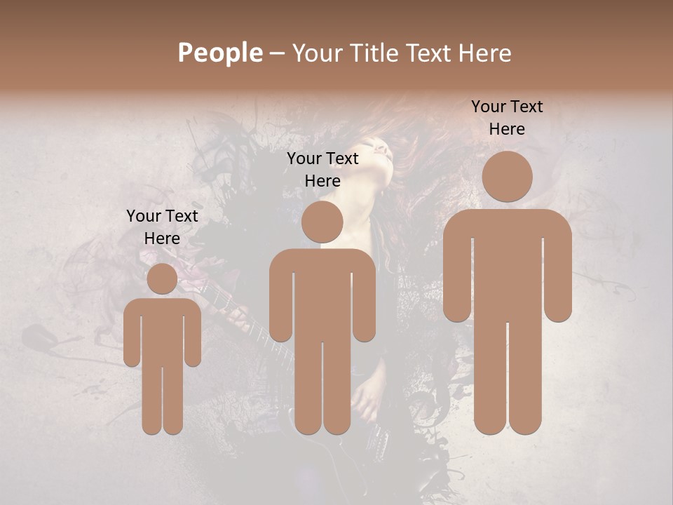 A Woman With A Guitar Powerpoint Template PowerPoint Template