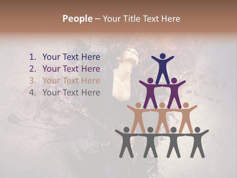 A Woman With A Guitar Powerpoint Template PowerPoint Template