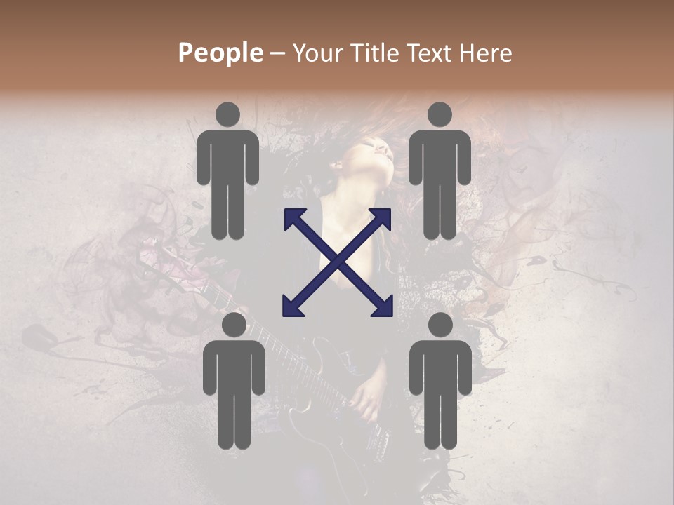 A Woman With A Guitar Powerpoint Template PowerPoint Template