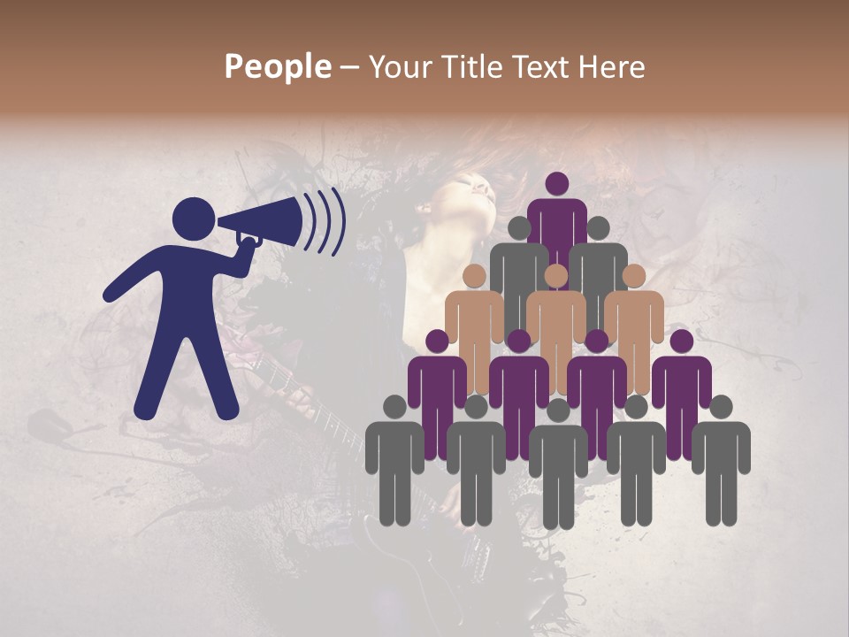 A Woman With A Guitar Powerpoint Template PowerPoint Template
