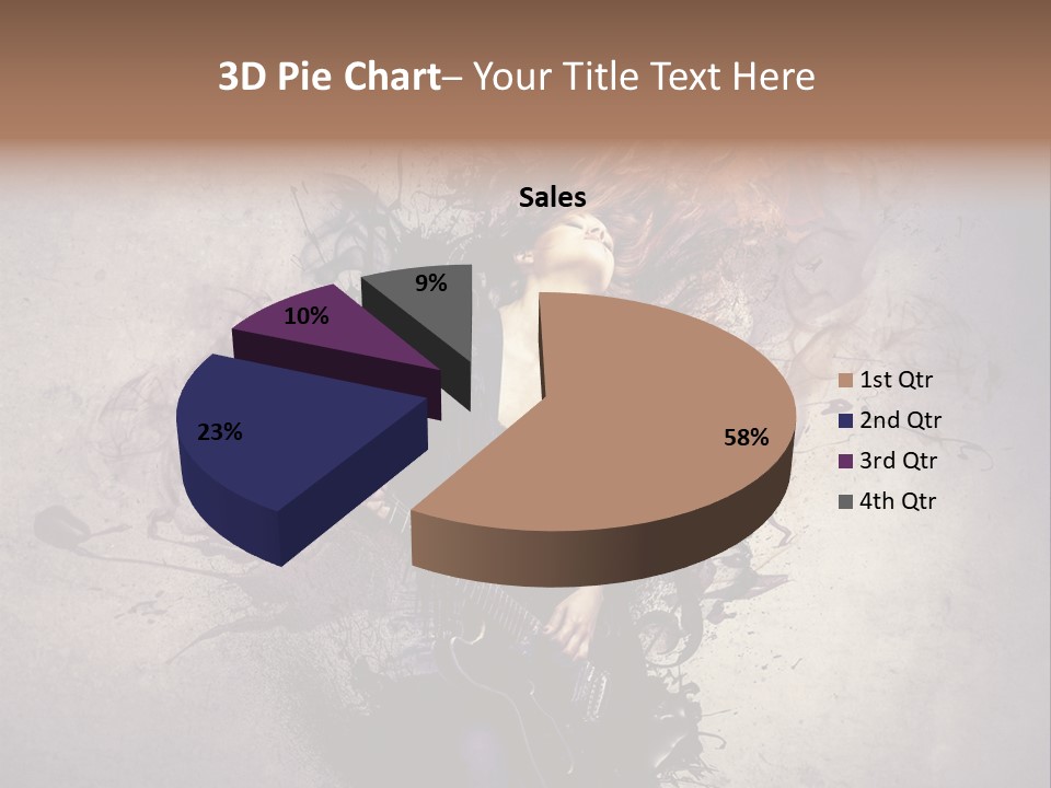 A Woman With A Guitar Powerpoint Template PowerPoint Template