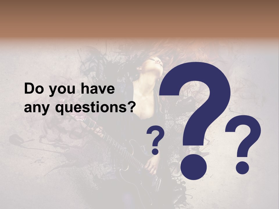 A Woman With A Guitar Powerpoint Template PowerPoint Template