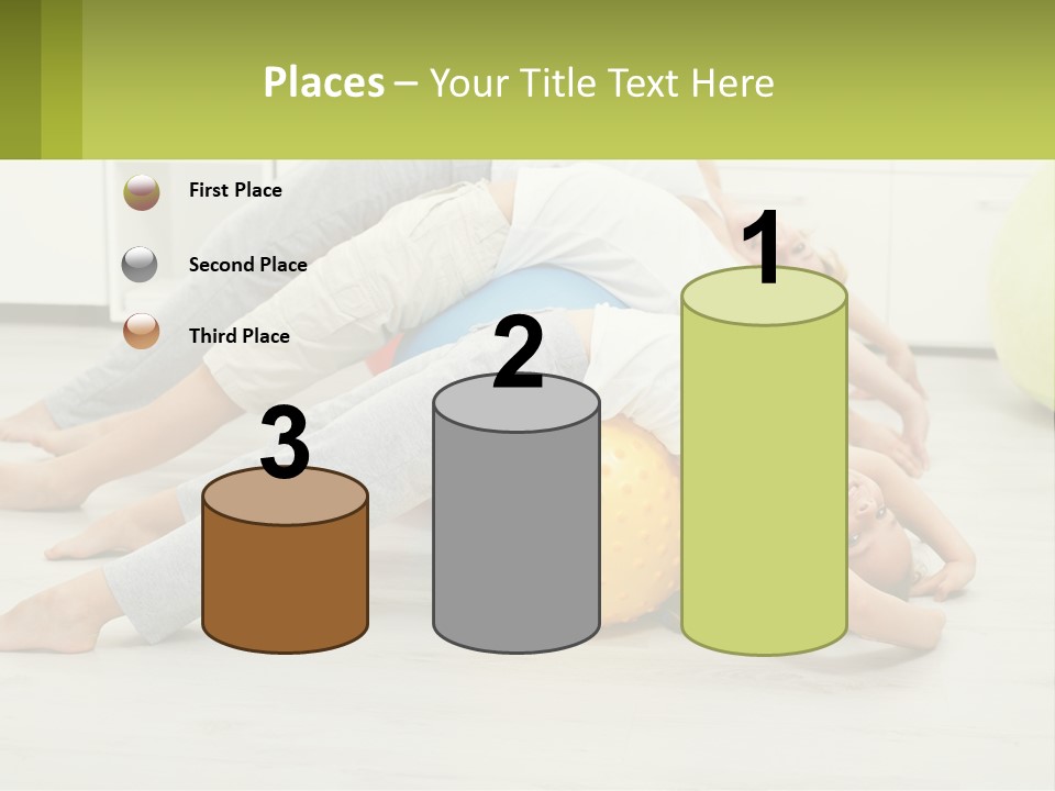 A Group Of People Laying On Top Of A Yellow Ball PowerPoint Template